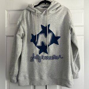 NEVER WORN Aelfric Eden Gray Hoodie with Blue Accents- size large